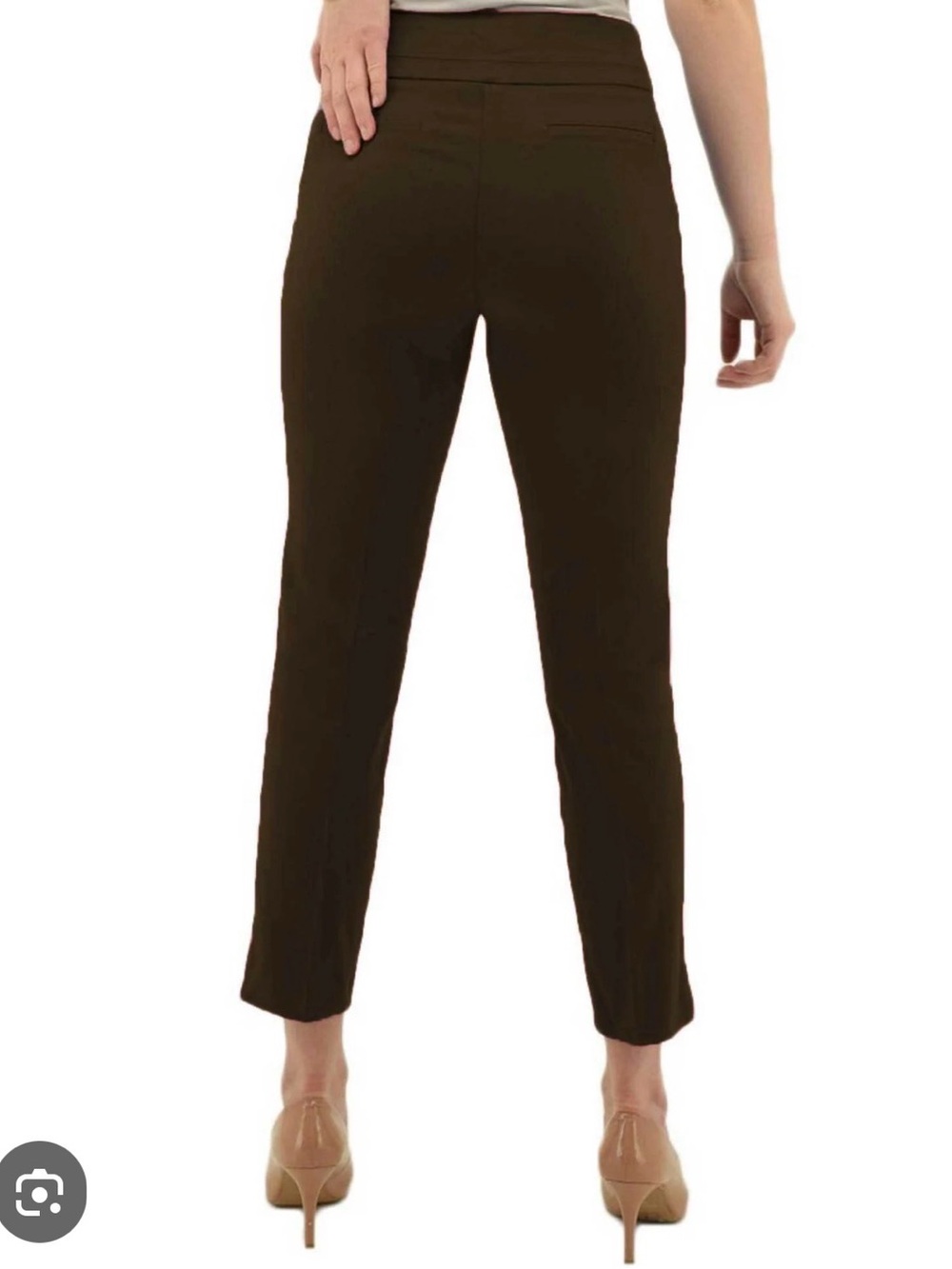 Renuar Brown Cropped Slim Ankle Pants Style 1542 NWT - Picture 2 of 3